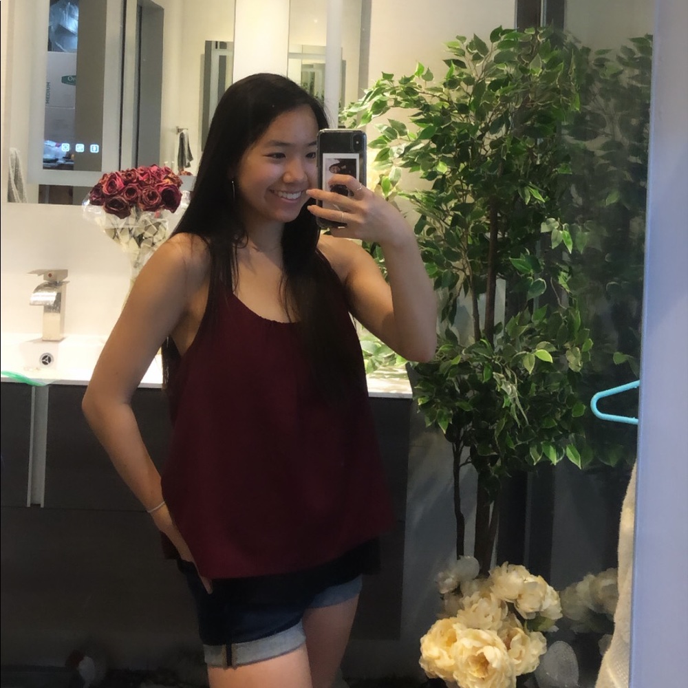 Maroon two layered tank top